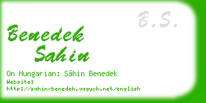 benedek sahin business card